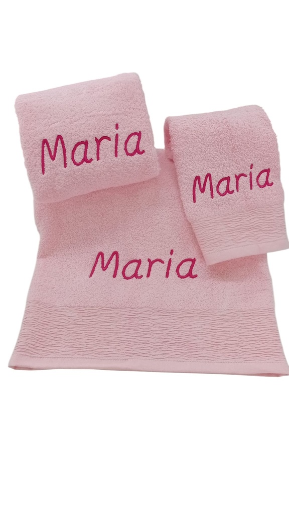 Jogo de banho bordado composto por 3 peças