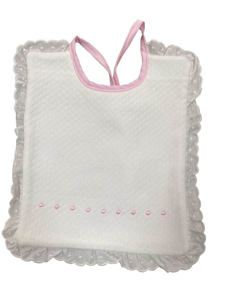 Babete de Bebê com Renda e Bordado