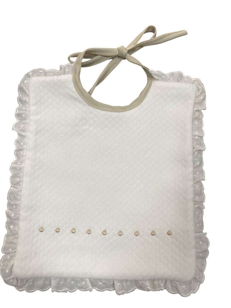 Babete de Bebê com Renda e Bordado