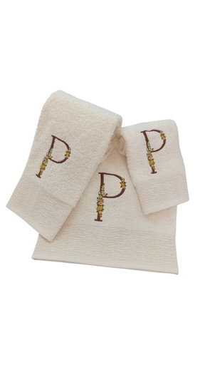 Jogo de banho bordado composto por 3 peças