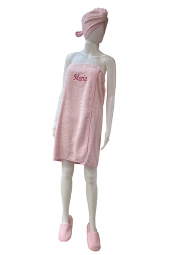 Conjunto de banho (toalha + turbante + chinelos)