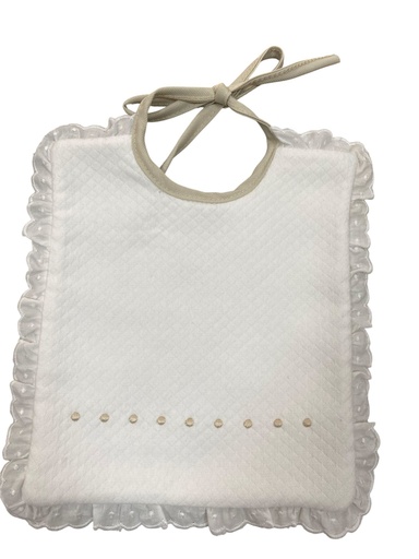 Babete de Bebê com Renda e Bordado